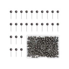 200 Pieces Map Push Pins, Small Round Head Marking Pins, Round Head Push Pin with Point Retro Metallic Color Beads Head Marking Pin (Black Gold)