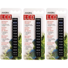 MARINA LCD Aquarium Stick On Thermometers  (66 to 88° F)  11226  X3