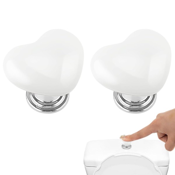 Gsycle 2PCS Toilet Button Pusher, Universal Love Heart Shaped Toilet