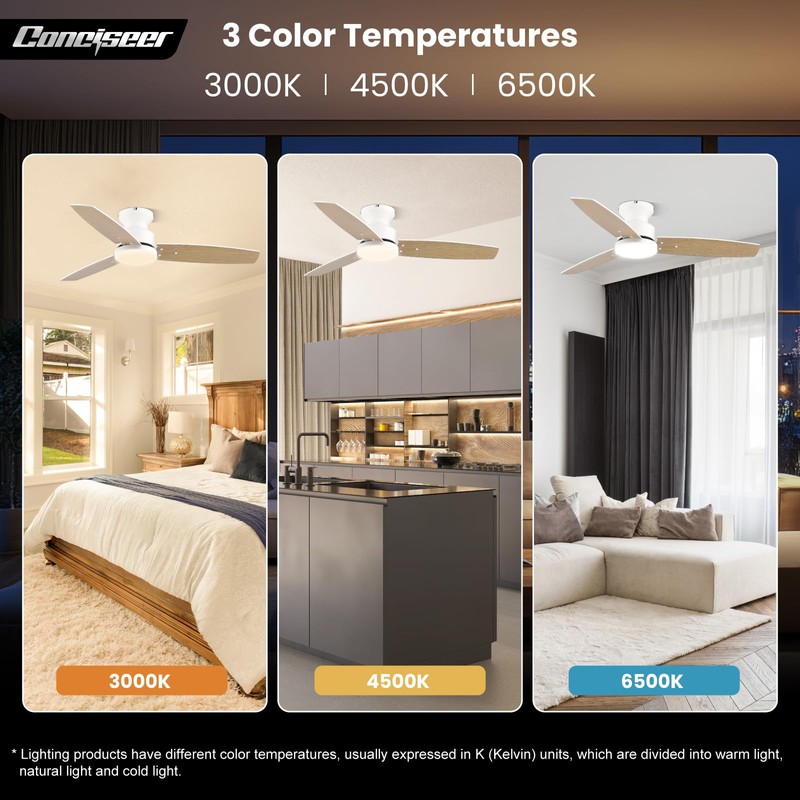 Modern Ceiling Fans with Lights, 42 Inch Ceiling Fan with