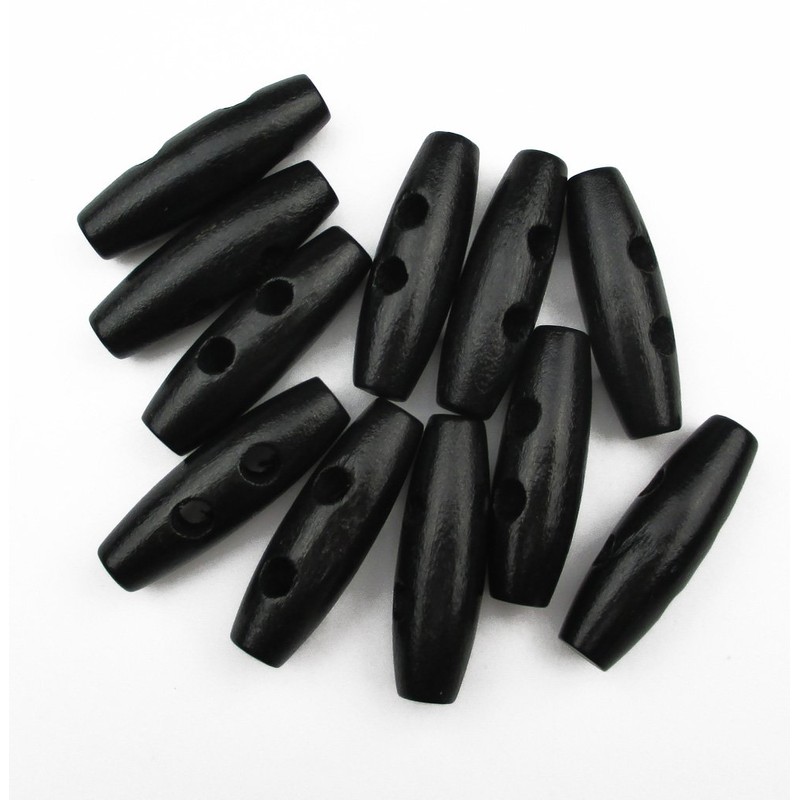ALL in ONE 50pcs Black 2 Hole Scrapbooking Sewing Wood