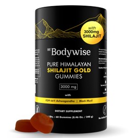 Be Bodywise Pure Himalayan Shilajit Gummies Gold I Lab Tested I No Added Sugar I Ashwagandha, Gokshura| Fulvic Acid & 85+ Trace Minerals I for Men, Women I Non-GMO I 100% Natural & Organic I 60 Gummy