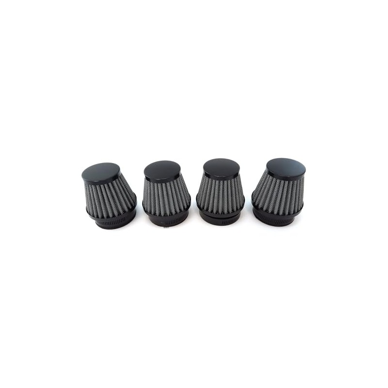 Black Motorcycle Performance Air Filter Pods 54mm 4 Pack Compatible