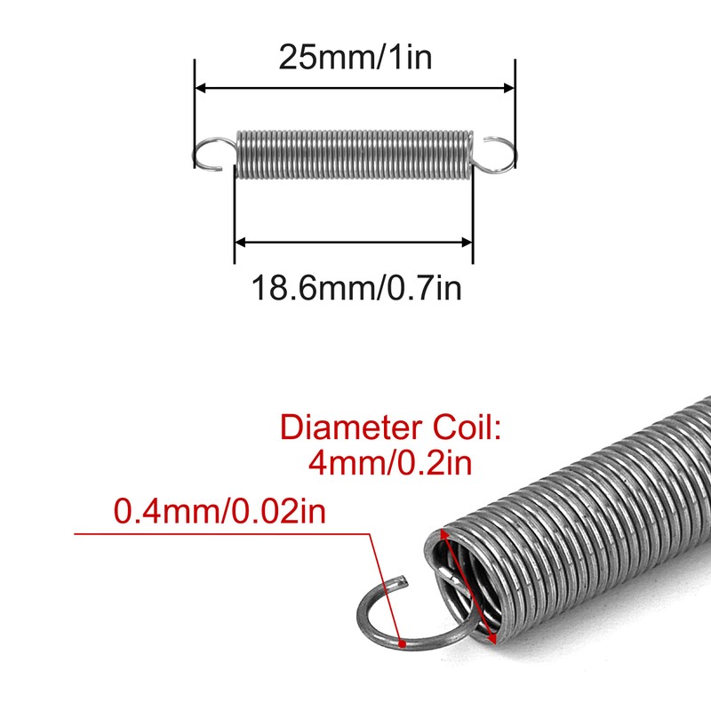 GUNGY Tension Springs with Hooks Stainless Steel Tension Spring Tension