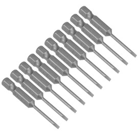sourcing map 10 Pcs 2mm Slotted Tip Magnetic Flat Head Screwdriver Bits, 1/4 Inch Hex Shank 2-inch Length S2 Power Tool