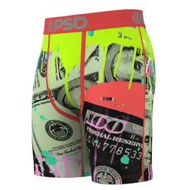 PSD Men's Boxer Briefs - Money Hype 3 Pack, 7 Inch Inseam, Stretchy Moisture-Wicking Boxer Briefs for Men Pack, Large