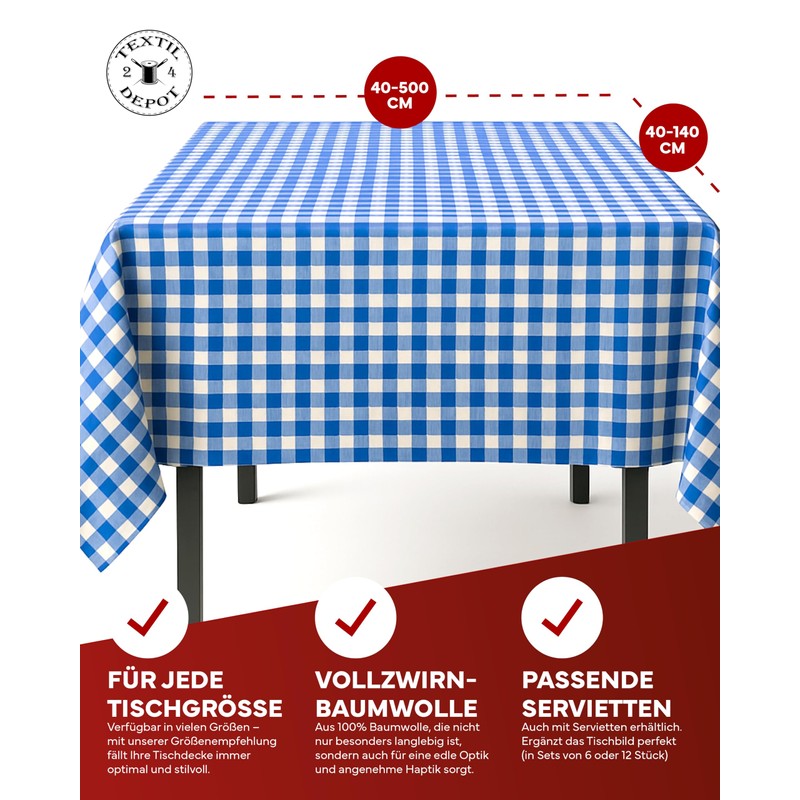 texpot Country House Tablecloth 110 x 140 cm Blue /