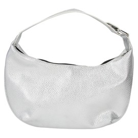 Depesche TOPModel City Girls 12566 Small Handbag in Silver, Leather Look Bag with Short Carry Handle