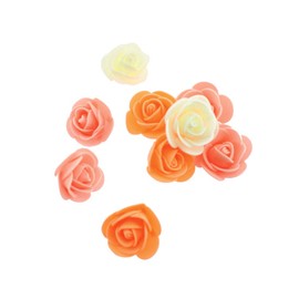 Olive-G 100pcs Mini Rose Flower 3 Colors Set (White, Light Pink, Light Orange), Orange