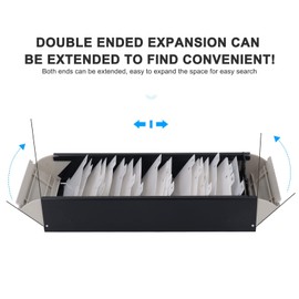 Index Card Holder, Index Card Organizer Box with High Transparent Cover, Hold 800 Business Cards A to Z Card File Holder Organizer, 4.3 X 2.6 X 10.5inch Index Cards File Box