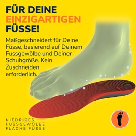 Dr. Scholl's Custom Komfort Einlegesohlen - Fersensporn Plantarfasziitis - Niedriges Fußgewölbe Einlegesohlen für Damen und Herren Größe 35.5-36.5, voll Länge Einlegesohlen, Ganztägiger Komfort CF710