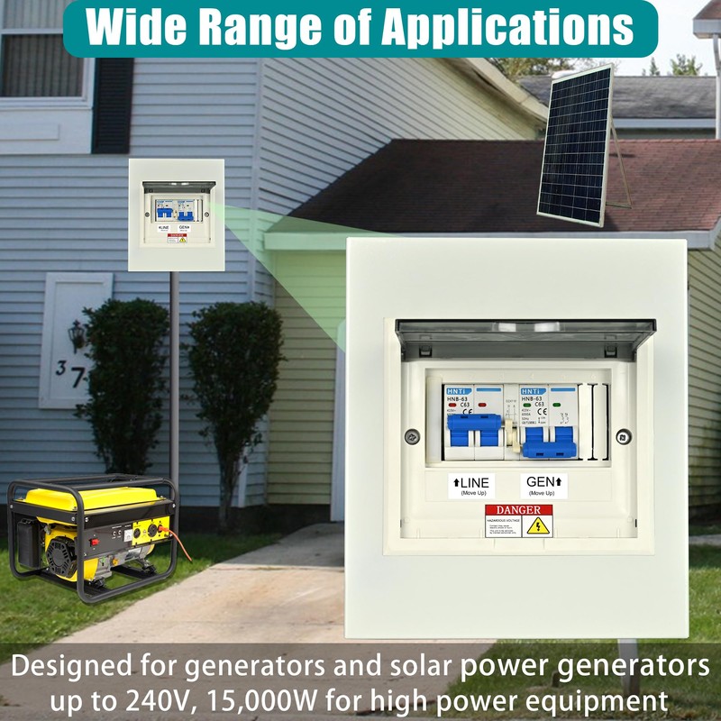 Transfer Switch for Home Generator, Upgraded 63 Amp Generator Transfer
