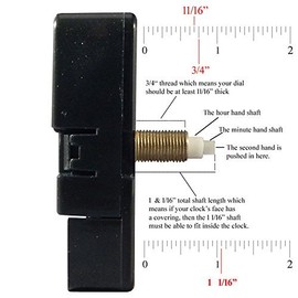 Dhorcas Quartz Clock Movement Kit for Replacement, 3/4" Threaded Motor and Long 6" Hands