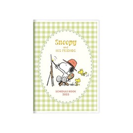 Sunstar Stationery S2958139 Snoopy Notebook, Monthly B6, Gingham Check