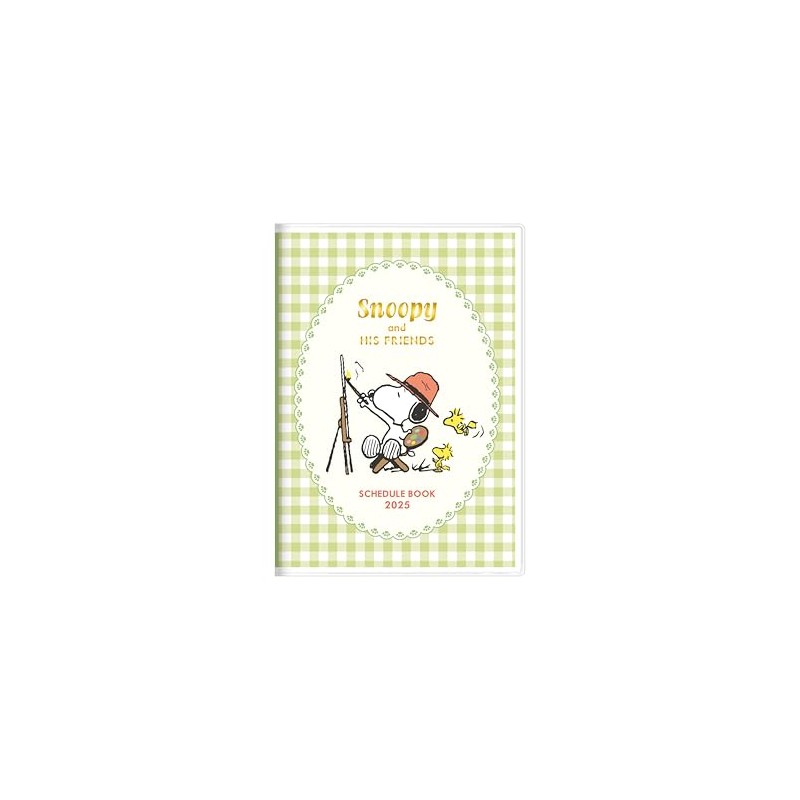 Sunstar Stationery S2958139 Snoopy Notebook, Monthly B6, Gingham Check