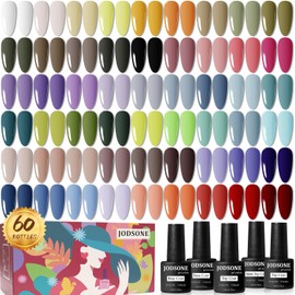 JODSONE JODSONE 60 PCS Gel Nail Polish Set All Seasons No Wipe Base Coat Matte Glossy Top Coat Nail Gel Polish Kit for Starter Manicure DIY at Home Enjoy Fun