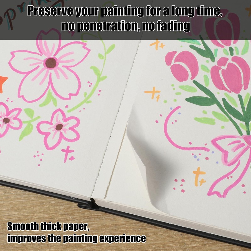 Square Sketch Book 60 Sheets, Sketchbook with 200GSM Thick Paper