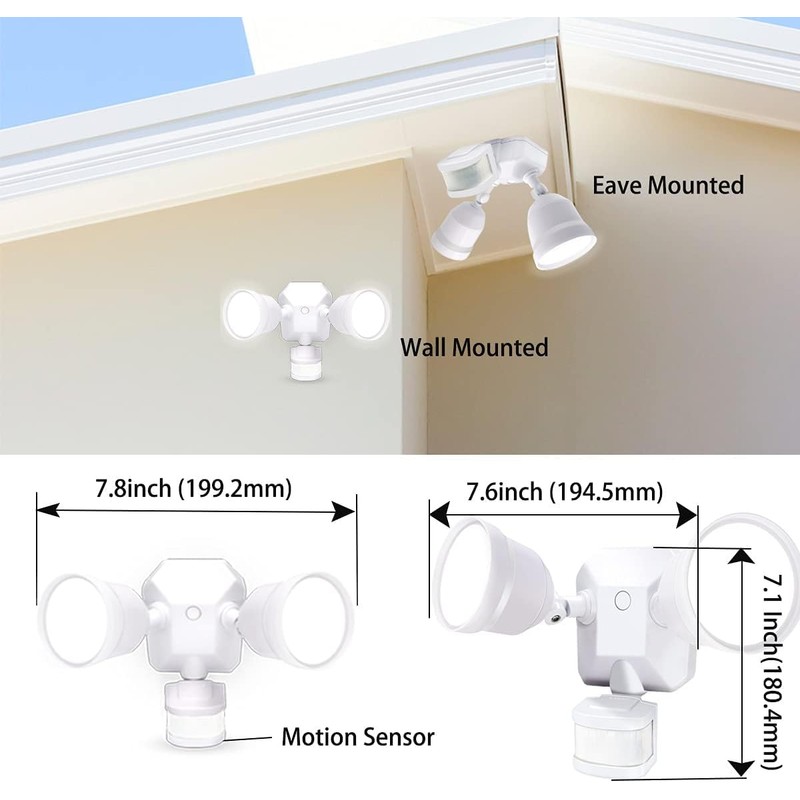 EMANER Motion Sensor Outdoor Lights, Dusk to Dawn Porch Flood