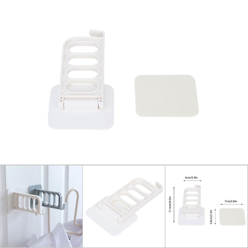 4 Hole Clothes Rack, Plastic Wall Mounted Clothes Storage Rack