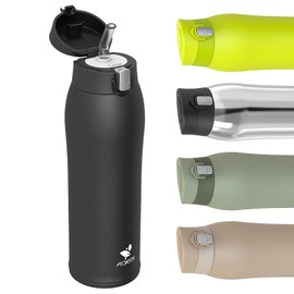 AORIN Water Bottle - 750 ml - 18/8 Stainless Steel Water Bottle Leak-Proof Drinking Bottle with Straw BPA-Free | School, Sports, Water, Bicycle