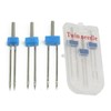 3Pcs White Twin Stretch Needle Double Twin Needles Pins (3