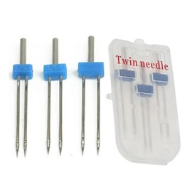 3Pcs White Twin Stretch Needle Double Twin Needles Pins (3 Size Mixed 2.0/90 3.0/90 4.0/90) and 5 Grooves Pintuck Presser Foot Use Safety Small in Size and Light in Weight,Machine Needles