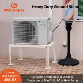 WeCooper Mini Split Ground Stand for 9000-24000 BTU Ductless AC Heat Pump,Heavy Duty Adjustable Mini Split Condenser Stand,Max Load 450LBS