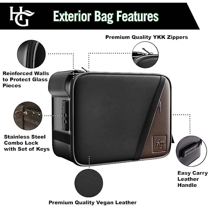 Herb Guard Leather Large Case with Combination Lock (Holds 2