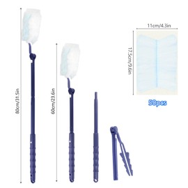 Pack of 52 Dust Magnet Refill Pack Set 50 Pieces Dusters for Cleaning Dust Cloth Refill Duster Cloths with 2 Pieces Telescopic Rod for Pet Hair Dust Dirt
