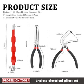 3PCS Electrical Disconnect Pliers for Cars,3 Type Multi-Purpose Electrical Connector Pliers Set Disconnects Connectors/Hose/Sensor/Injectors,Universal Automotive Electricals Tools