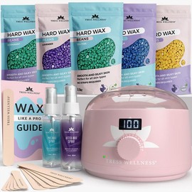 Super Saver Wax Kit by Tress Wellness | Armpit, Face, Brazilian & Bikini Waxing | All-in-One Hair Removal Waxing Kit - Sensitive Skin Body Care for:_PASTEL - Purple