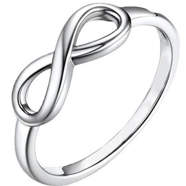 Jude Jewelers Stainless Steel Clasic Plain Infinity Style Weddig Promise Anniversary Ring (Silver, 6)