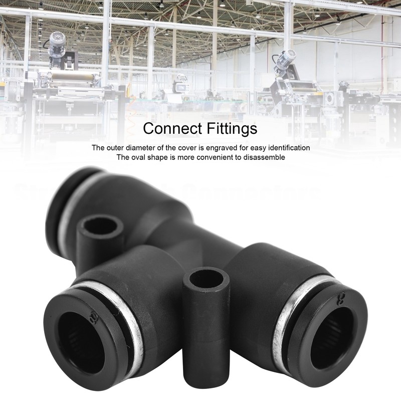10pcs Pneumatic Tube Fitting Durable PVC Stable Sealing Corrosion Resistance