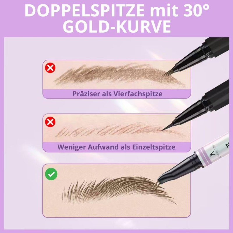 2CHILL Eyebrow Pencil, Waterproof Microblading Eyebrow Pen with 2 Tips,