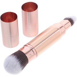 STOBAZA Brocha Doble para Maquillaje de Viaje Retráctil Punta Dual para Polvo Suelto y Corrección, Herramienta de Maquillaje para Mujeres Portátil y Precisa
