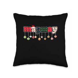 Wonderful Christmas Clothing Co Merry Mama, Maymay Claus Christmas Funny Santa Hat Xmas Throw Pillow, 16x16, Multicolor
