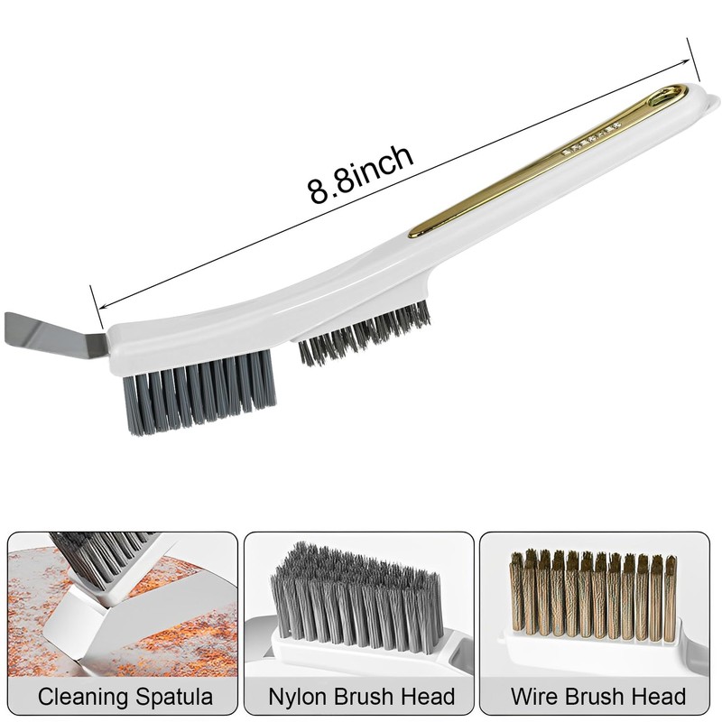 Multifunctional Cleaning Brush with Nylon & Wire Brush and Cleaning