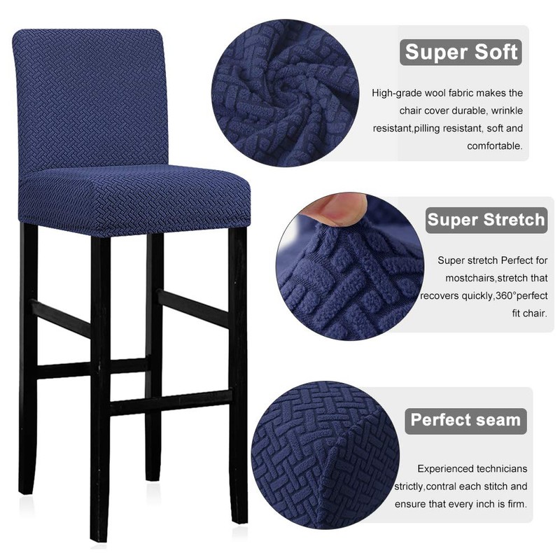Lellen Bar Stool Covers Set of 2,Stretch Washable Bar Stool