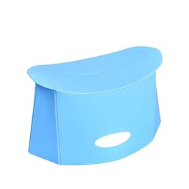 Tsubame E-TIME Folding Mini Stool, Arched Seat, Width 12.8 x Depth 7.1 x Height 7.3 inches (32.5 x 18 x 18.5 cm), Lightweight, Compact, Portable, Indoor/Outdoor Use (Light Blue)