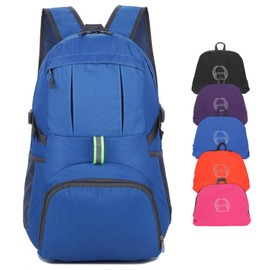 Yoolly Lightweight Foldable Backpack, Waterproof Packable Backpack for Men Women Kids, Durable Hiking Rucksack for School, Outdoor Sports, Travelling, Camping Biking Walking (Blue)