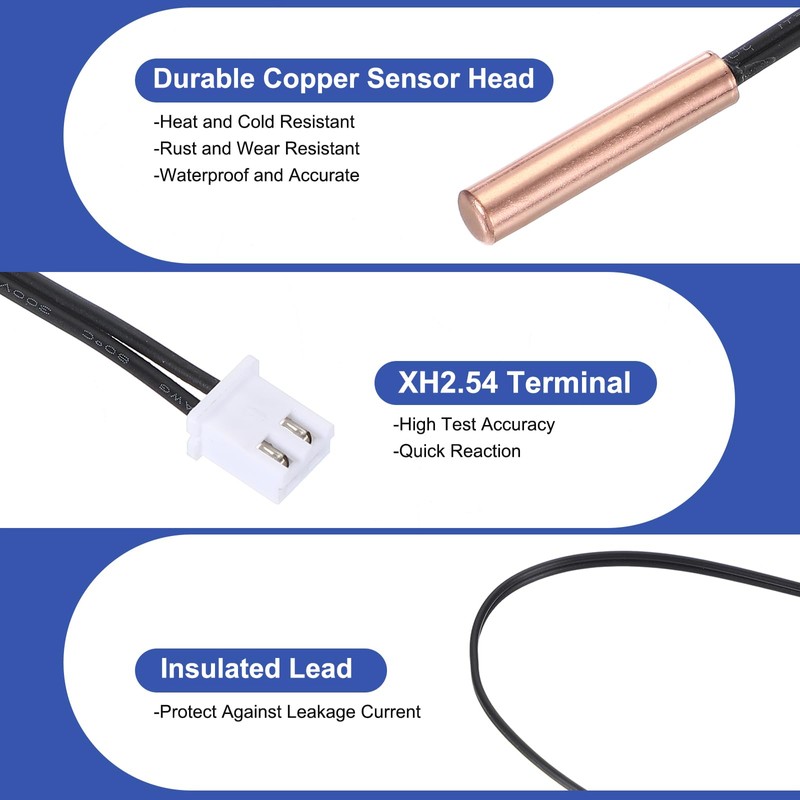 PATIKIL 100K NTC Temperature Sensor, 12 Pcs 15.7 Inch 1%