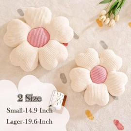 Kcvvcr Flower Throw Pillow, Cute Flower Shaped Pillow Decorative Throw Pillow for Bed Couch, Soft Daisy Pillows Floor Seating Cushion Cushions (19.6 Inch Peach Pink)