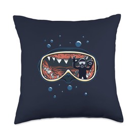 Mask-Diving Scuba-Divers Water-Sports Scuba-Diving Throw Pillow