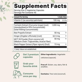 Micro Ingredients Turmeric Curcumin 1,000mg | 95% Curcuminoids with Black Pepper & MCT Oil for Ultimate Absorption, No Filler, No GMO - 120 Vegetarian Capsules