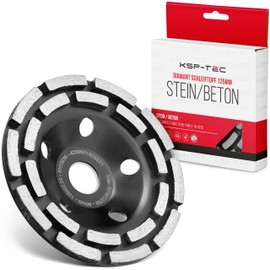 KSP-Tec Diamond Cup Wheel 125 mm Concrete Plain 125 mm x 22.2 mm Grinding Wheel Double Row (125 mm Grinding Wheel)