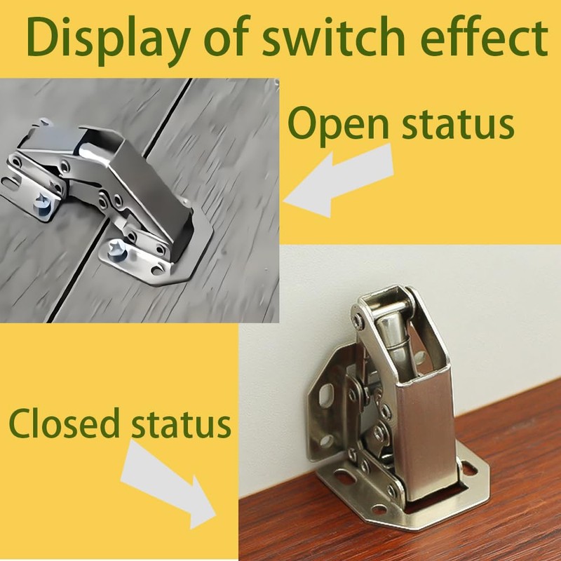 2 Pieces Hidden Hinges Soft Close Surface Mount Kitchen Cabinet
