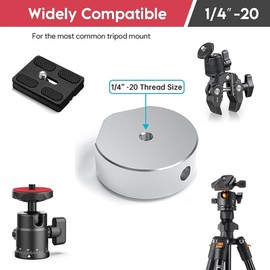 Starlink Mini Aluminum Tripod Adapter with 1/4"-20 Thread, Compatible with Most Tripod Sizes，or Starlink Mini Tripod,Pipe Adapters,Van Life Accessory for RVs (Silver)