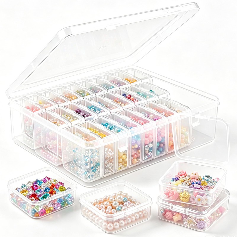 GAESHOW 30 Pezzi Organizzatori di Piccole Perline, Plastica Mini Contenitori