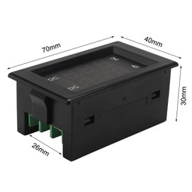 DROK 0.39" Current Voltage Tester DC 4.5-100V Digital Multimeter 0-50A Voltage Ammeter Red Green Dual LED Display Car Panel