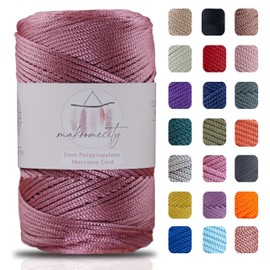 Makromecity Macrame Yarn 2 mm x 230 m, Premium Polyester Macrame Cord, Polypropylene Yarn for Crafts, Home Decorations, Place Mats, Shoulder Bags, Handbags, Runners, Comforters, Chains